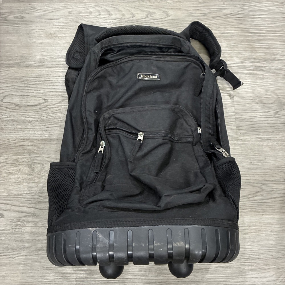 Rockland Single Handle Rolling Backpack, Black, 1… - image 1